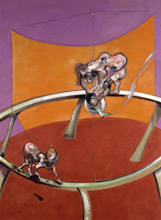 Decorative image: Francis Bacon's After Muybridge - Woman Emptying a Bowl of Water and Paralytic Child on All Fours, 1965