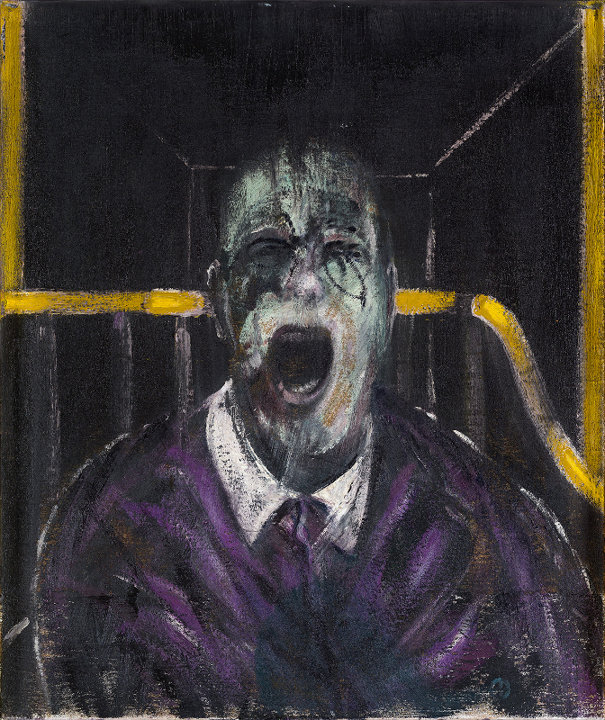 Image: Francis Bacon's oil and sand on canvas painting: Study for a Head, 1952. Catalogue raisonné number 52-07.