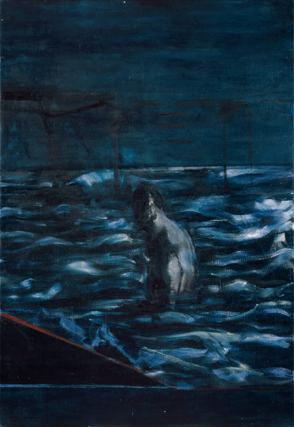 Image: Francis Bacon's oil on canvas painting: Figure in Sea, c.1957. Catalogue raisonné number 57-24.