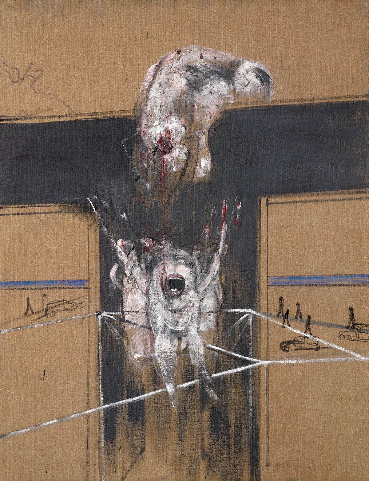Francis Bacon, Fragment of a Crucifixion, 1950. Oil and cotton wool on canvas. CR number 50- 02. © The Estate of Francis Bacon / DACS London 2020. All rights reserved.