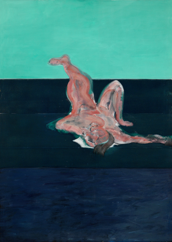 Image: Francis Bacon's oil on canvas painting: Lying Figure, 1959. Catalogue raisonné number: 59-08.