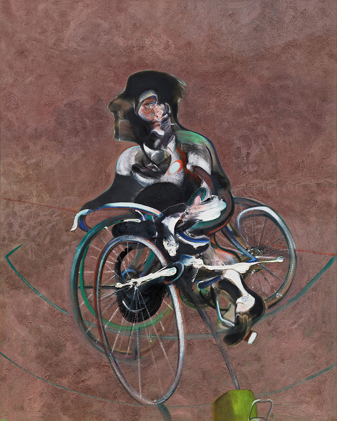 Francis Bacon, Portrait of George Dyer Riding a Bicycle, 1996. Oil and sand on canvas