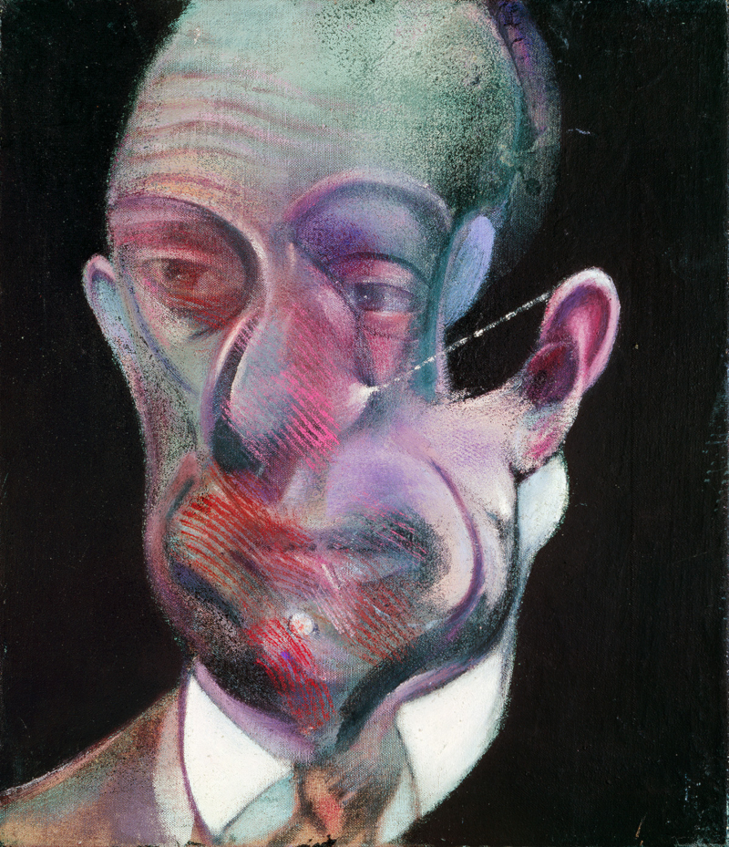 Francis Bacon's oil and aerosol paint on canvas painting: Study for Portrait (Michel Leiris), 1978. Catalogue raisonné number 78-07.