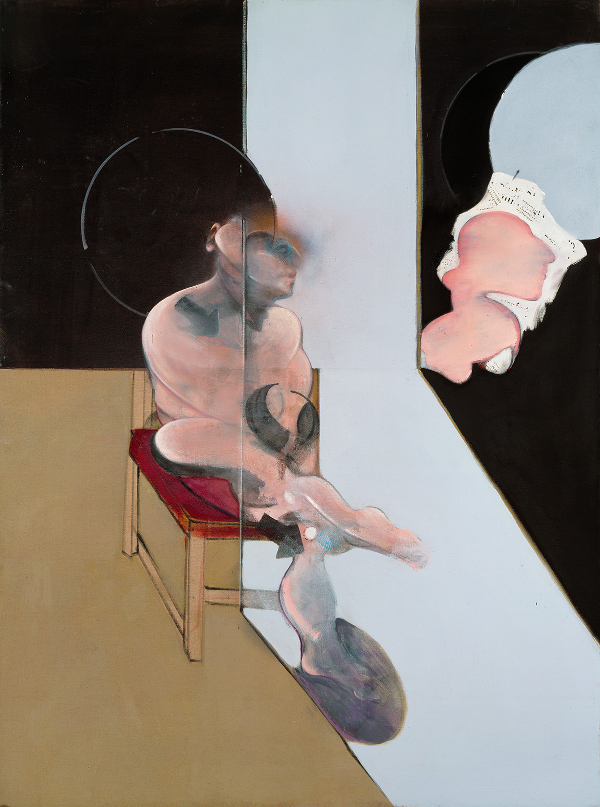 Image: Francis Bacon's oil and dry transfer lettering on canvas painting: Study for Portrait, 1981. CR no. 81-07.