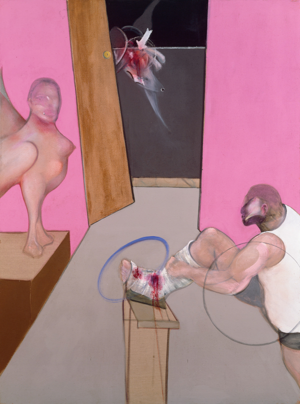 Image: Francis Bacon's oil on canvas painting: Oedipus and the Sphinx after Ingres, 1983. Catalogue raisonné number: 83-03.