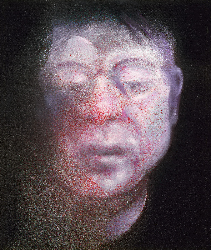 Francis Bacon's oil and aerosol paint on canvas Self-Portrait, 1987.