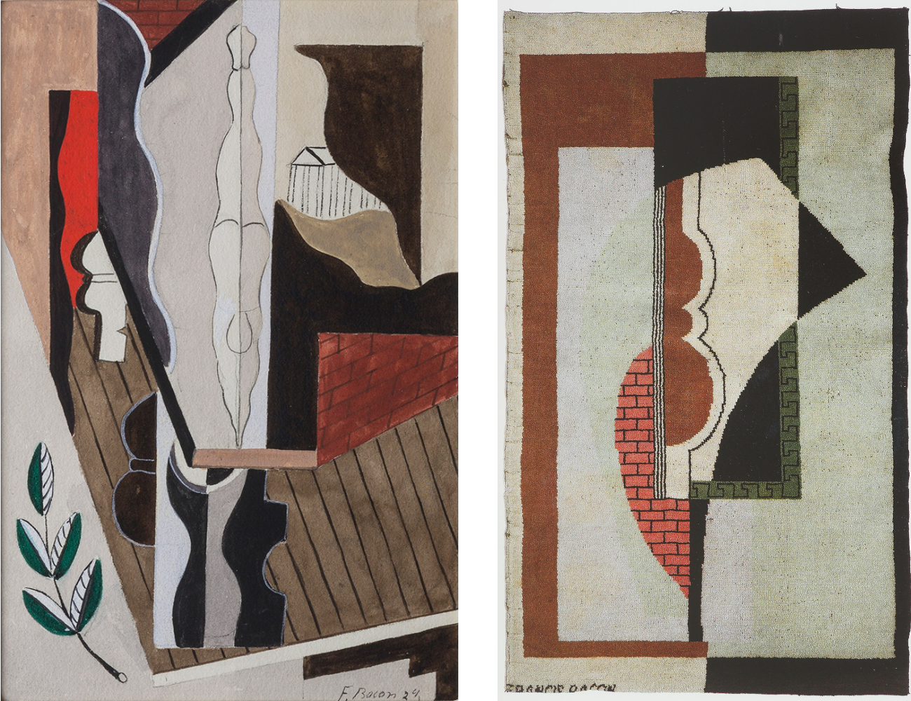 Francis Bacon's 'Watercolour', 1929 and Rug, Composition c.1929. 