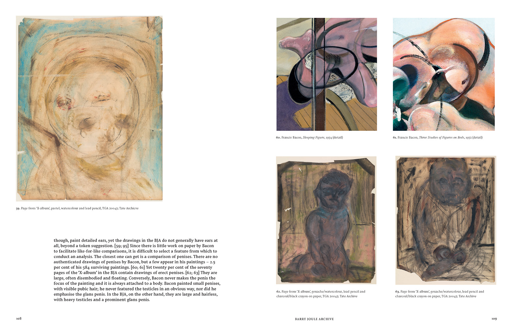 Pages 108 and 109 of Sophie Pretorius’s essay ‘Work on the Barry Joule Archive’ in Francis Bacon Studies IV: Shadows. All rights reserved.