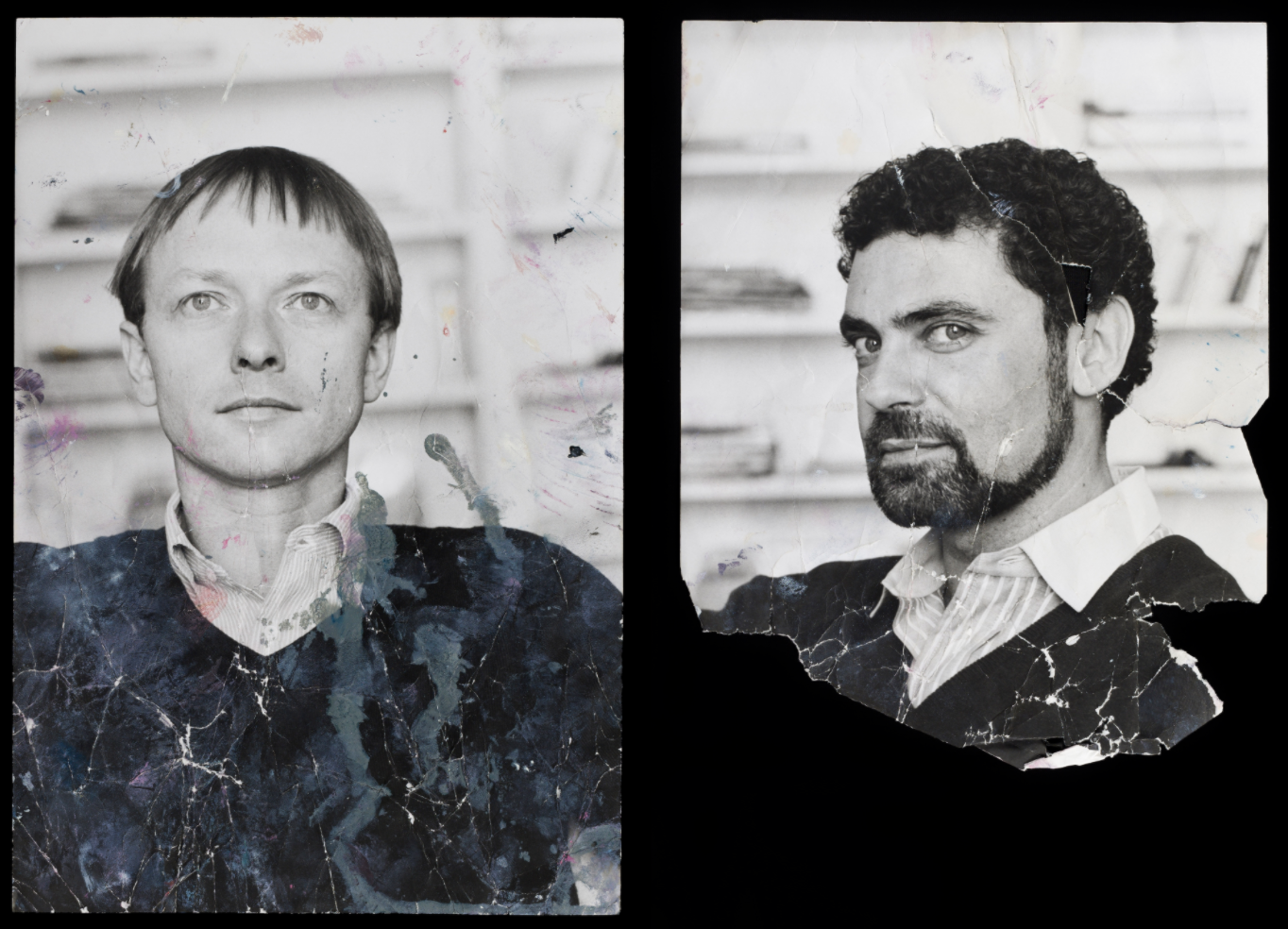 Raphaël Gaillarde, Reinhard Hassert and Eddy Batache in Bacon's studio at rue de Birague, 1979. Collection: Dublin City Gallery The Hugh Lane. Photo © Raphaël Gaillarde, Source Clipping © The Estate of Francis Bacon