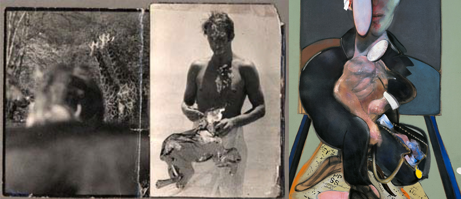 Collage sent to Francis Bacon by Peter Beard Collection: Dublin City Gallery, The Hugh Lane Photographs © Peter Beard (detail) Francis Bacon, Triptych, 1977