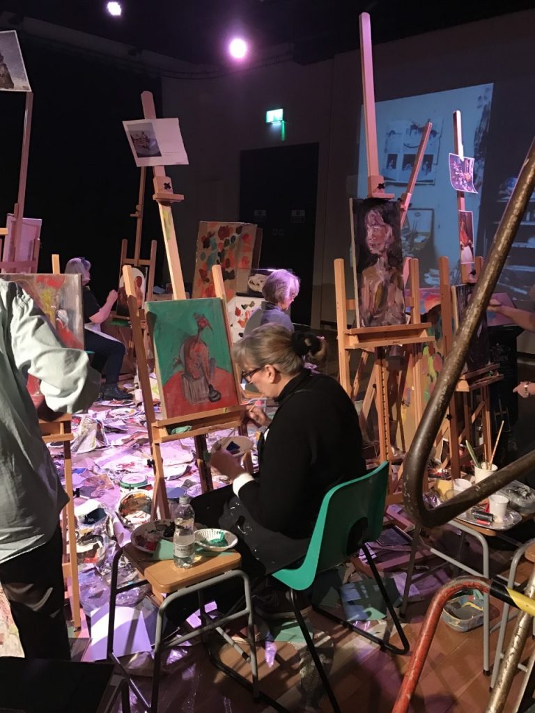 Inspired by Bacon: Experimental Painting workshop at Ferens Art Gallery, Hull. © The Estate of Francis Bacon. All rights reserved. Photo: Dom Heffer.