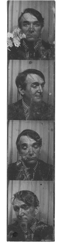 Strip of photographs showing Denis Wirth Miller