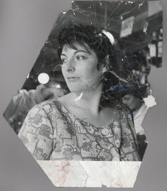 Black and white photograph of Henrietta Moraes