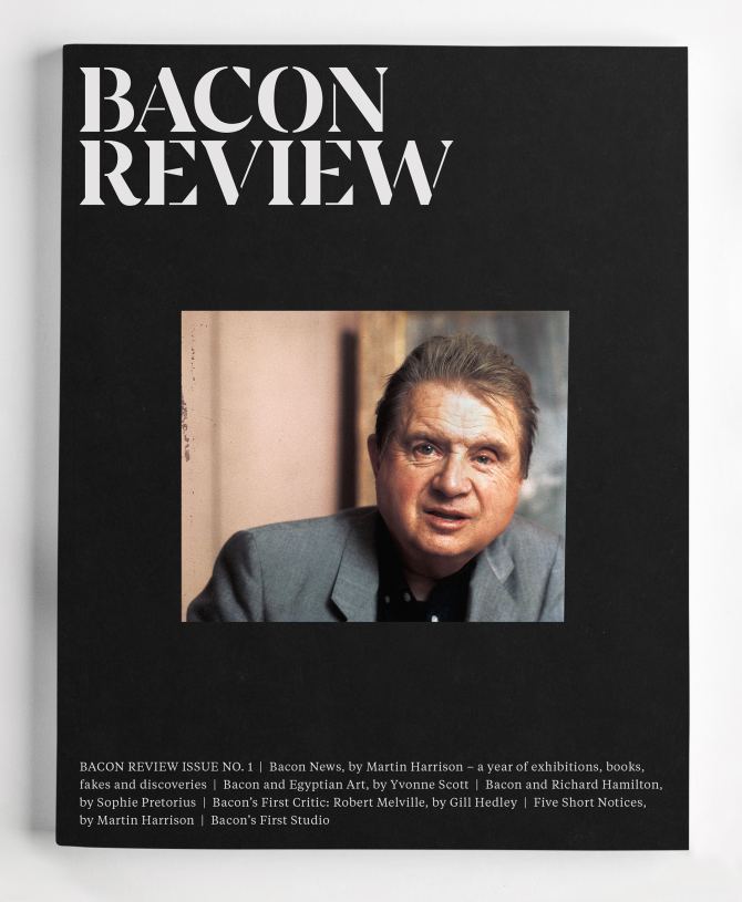 Cover of Bacon Review, Issue 1, featuring a photograph of Francis Bacon