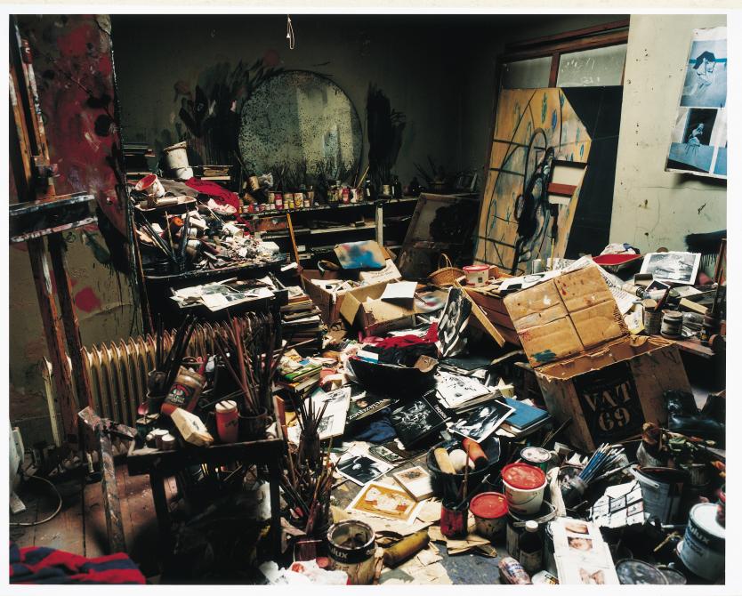 Photograph inside Francis Bacon's 7 Reece Mews studio, London 1998