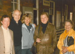 John Stephenson, Richard Chopping, Wendy Knott, Francis Bacon and Ianthe Knott in Wivenhoe (detail), May 1985 