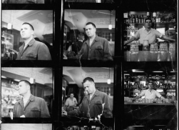 Bacon studio material, John Deakin, contact sheet, Frank Auerbach (on the left) and unknown man, ca. 1964